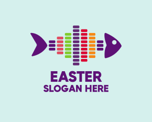 Colorful Audio Fish Logo
