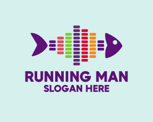 Recording Studio - Colorful Audio Fish logo design