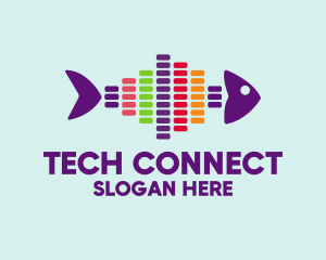 Recording Artist - Colorful Audio Fish logo design