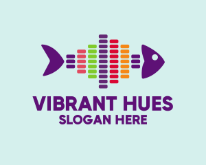 Color - Colorful Audio Fish logo design