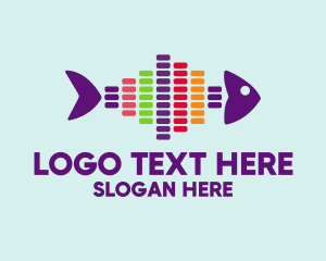 Colorful Audio Fish Logo