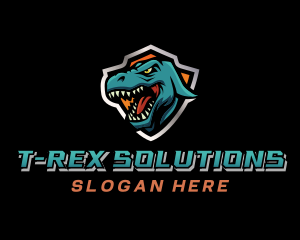 Wild Dinosaur T-Rex logo design