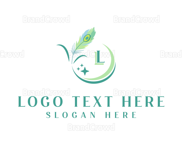 Mystical Peacock Quill Logo