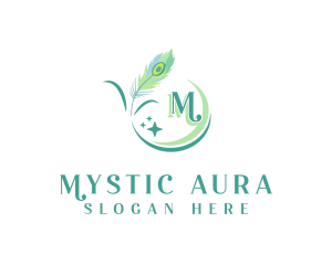 Mystical Peacock Quill logo design