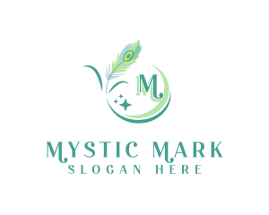 Mystical Peacock Quill logo design