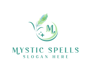 Mystical Peacock Quill logo design