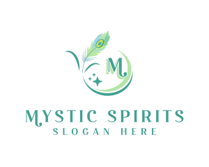 Mystical Peacock Quill logo design