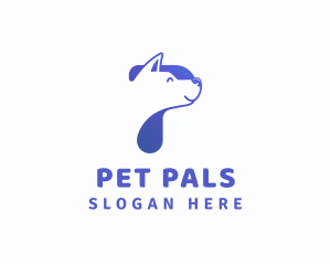 Letter P Dog Pet logo design