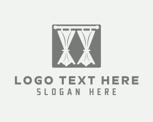Shades - Gray Curtains Drapery logo design