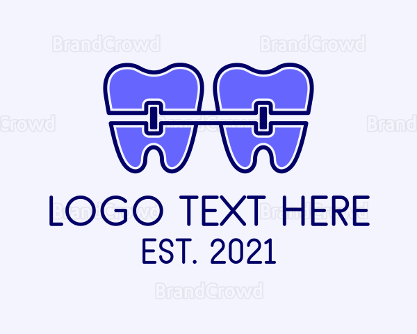Blue Dental Braces Logo