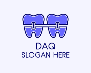 Blue Dental Braces  Logo