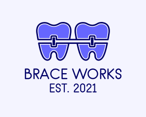 Blue Dental Braces  logo design