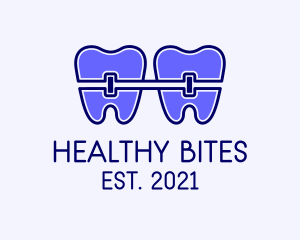 Blue Dental Braces  logo design