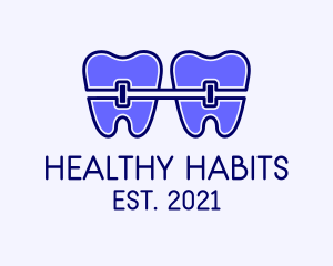 Blue Dental Braces  logo design