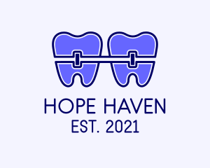 Orthodontist - Blue Dental Braces logo design