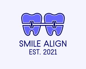 Orthodontic - Blue Dental Braces logo design