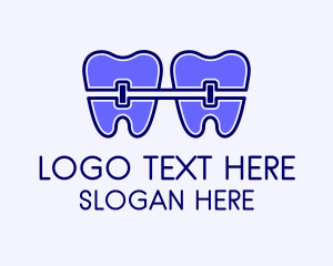 Blue Dental Braces  Logo