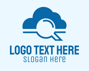Magnifying Glass - Online Cloud Search logo design