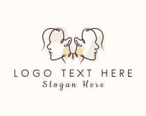 Elegant - Fashion Woman Earrings logo design