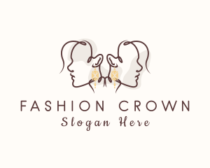 Fashion Woman Earrings logo design