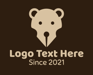 Stuffed Toy - Brown Bear Pen logo design