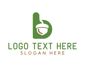 Bio - Acorn Green Letter B logo design