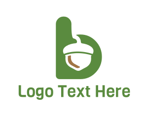 Text - Acorn Green Letter B logo design