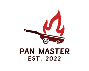 Flame Frying Pan Cart  logo design