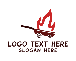 Flame Frying Pan Cart  Logo