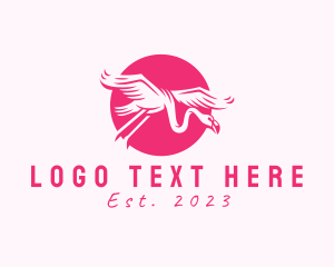 Negative Space - Flying Flamingo Safari logo design