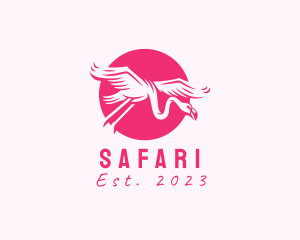 Flying Flamingo Safari logo design