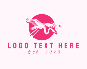 Flamingo - Flying Flamingo Safari logo design