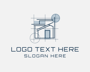 Draftsman - House Architectural Construction logo design