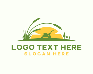 Hill - Lawn Mower Grass Landscaping logo design