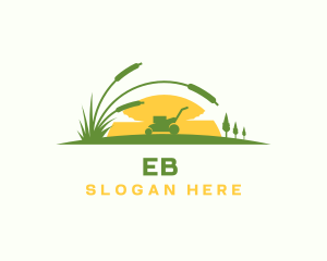 Lawn Mower Grass Landscaping Logo