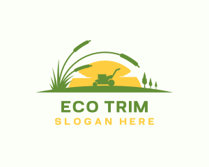 Lawn Mower Grass Landscaping logo design