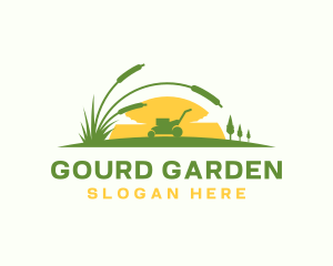 Lawn Mower Grass Landscaping logo design