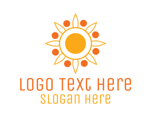 Modern Sun Flower Outline Logo