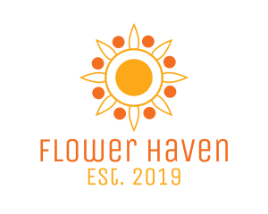 Modern Sun Flower Outline logo design