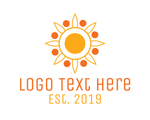 Sun - Modern Sun Flower Outline logo design