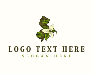 Map - New Jersey Trillium Flower logo design