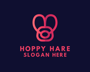 Heart Bunny Monoline logo design