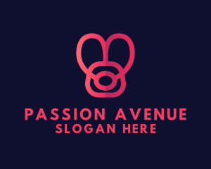 Passion - Heart Bunny Monoline logo design