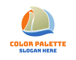 Colorful Sail Boat logo design