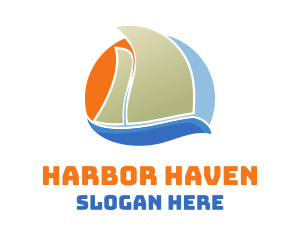 Colorful Sail Boat logo design