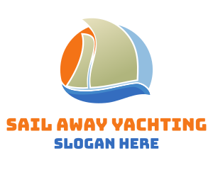 Colorful Sail Boat logo design