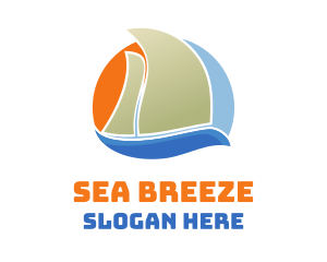 Sailing - Colorful Sail Boat logo design
