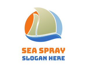 Colorful Sail Boat logo design