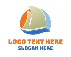 Ocean - Colorful Sail Boat logo design