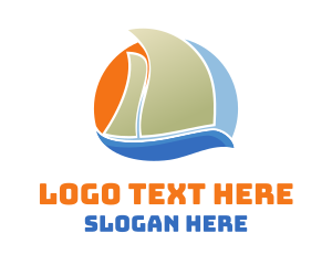 Colorful Sail Boat Logo